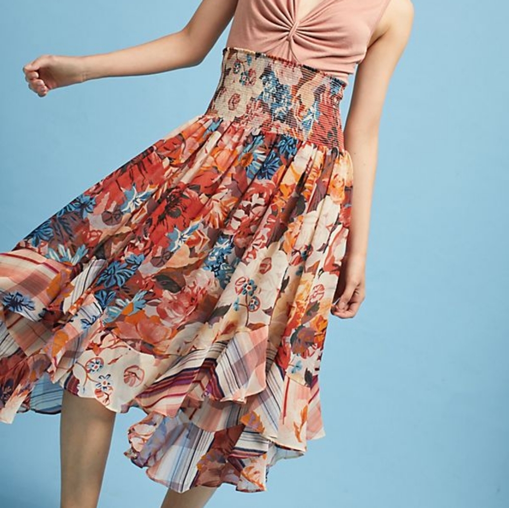 Anthropologie Akemi + Kin Theola flowy midi skirt